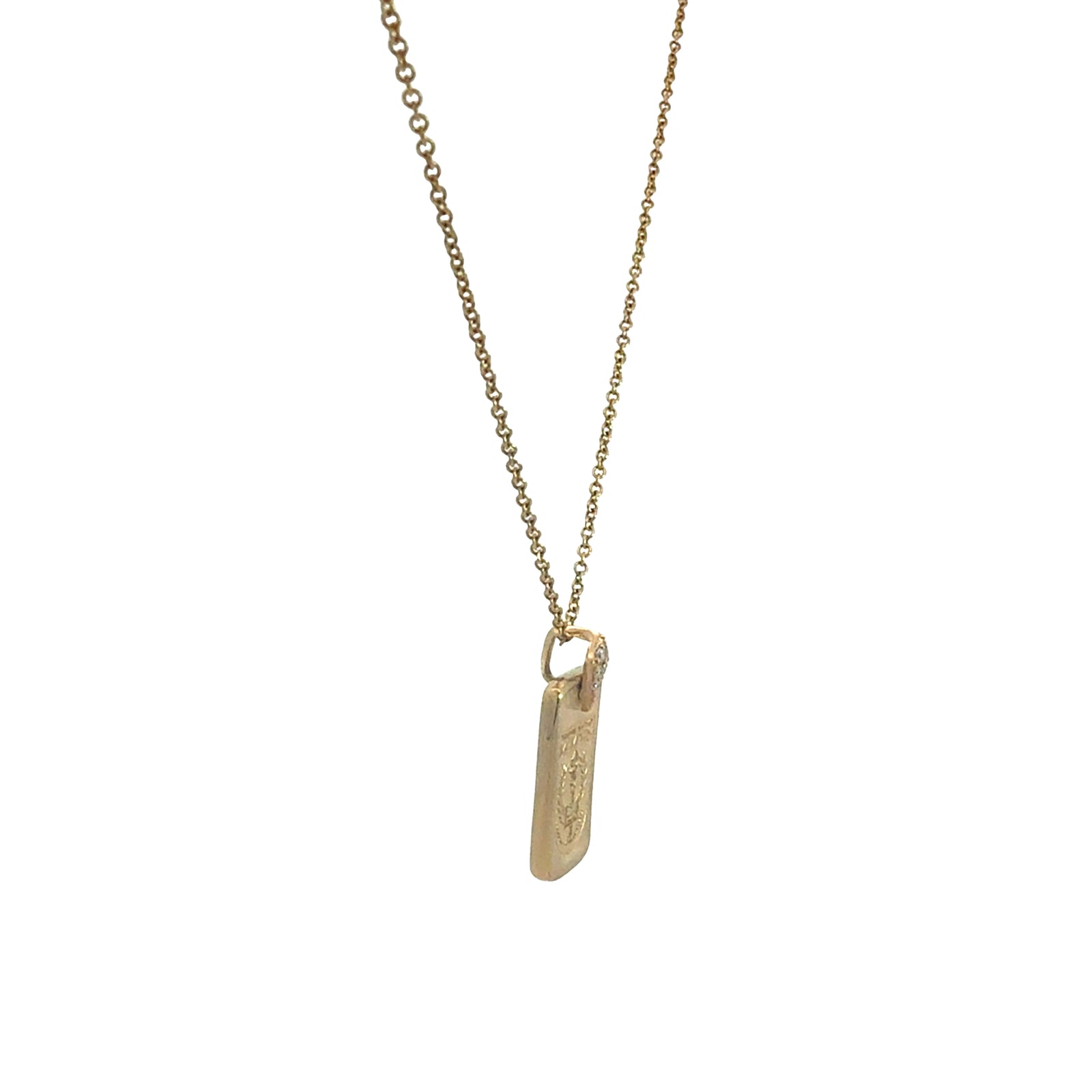 Memphis Tigers 14k Yellow Gold and Diamond Shield Pendant Necklace