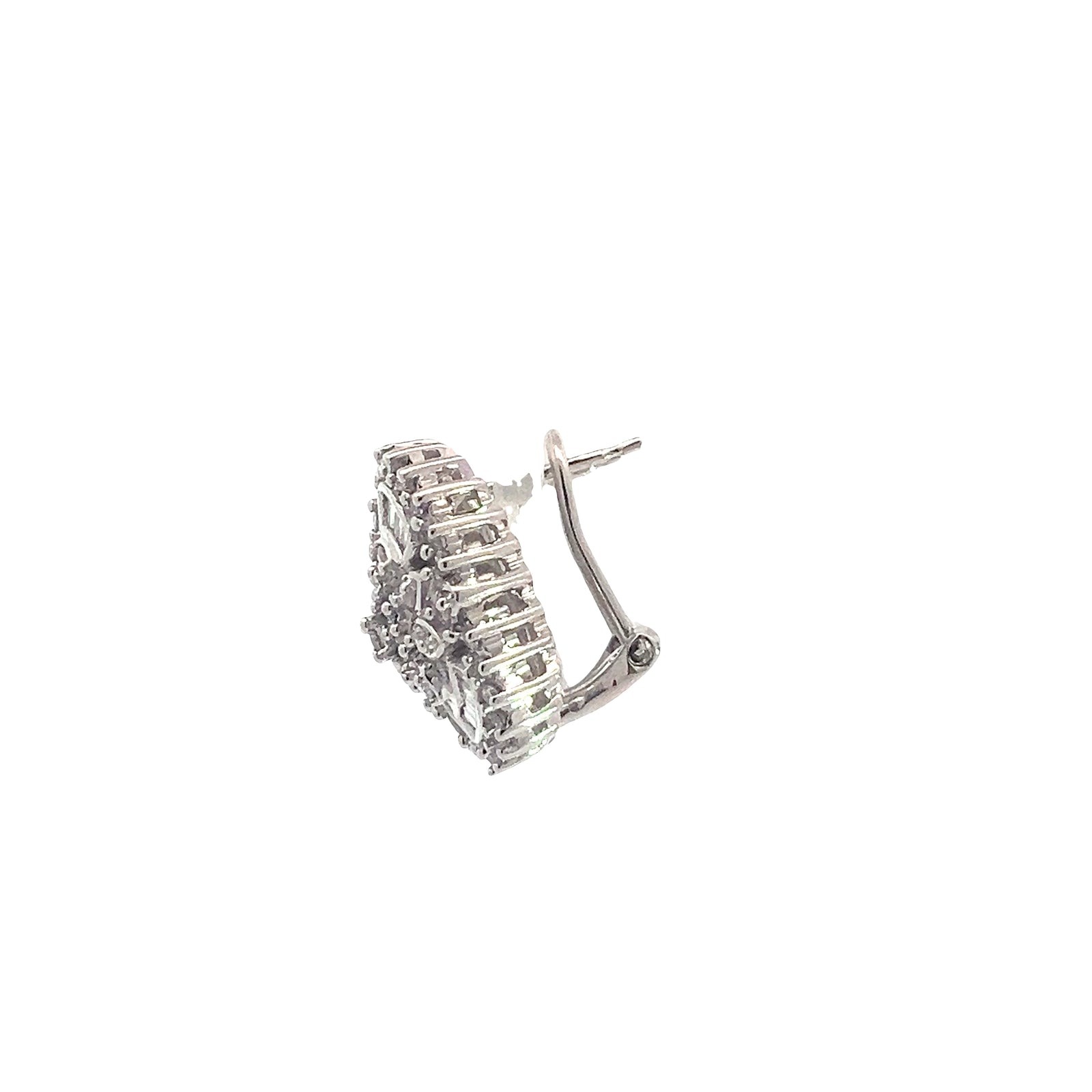 Vintage 14k White Gold and 1.25ctw Diamond Earrings