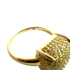 Estate Suzy Levian Pave Set Yellow Cubic Zirconia Gold Colored Sterling Silver Ring