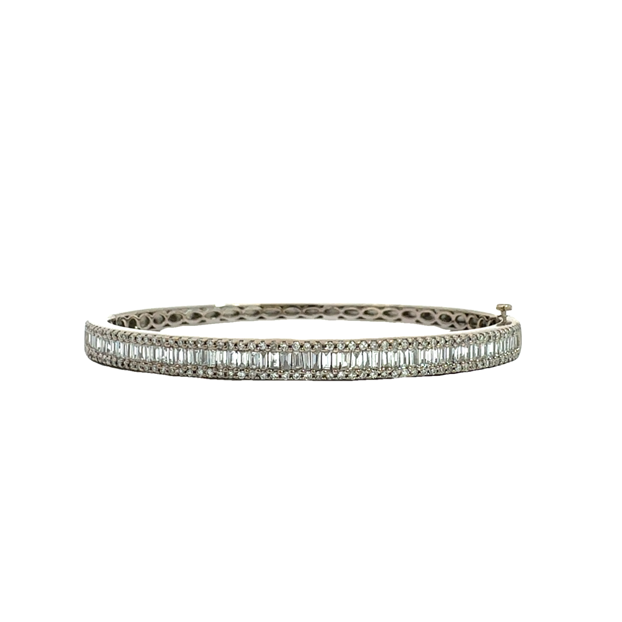 Estate Effy Classique 14k White Gold Diamond Bangle Bracelet