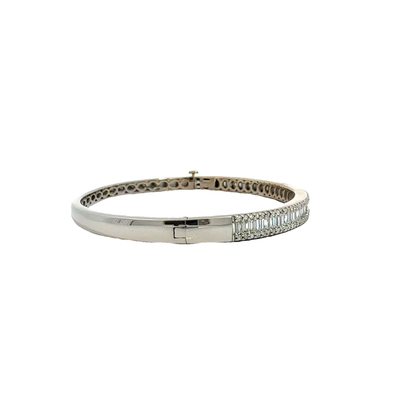 Estate Effy Classique 14k White Gold Diamond Bangle Bracelet