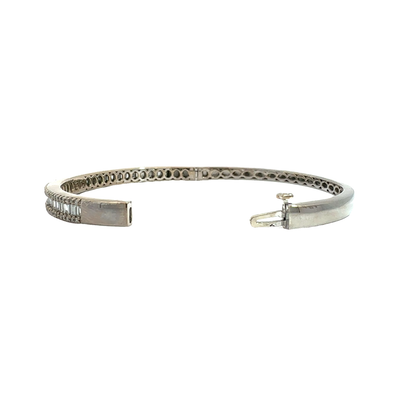 Estate Effy Classique 14k White Gold Diamond Bangle Bracelet