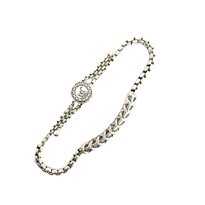 Estate JAI by John Hardy Sterling Silver Box Chain Adjustable Slide Bracelet