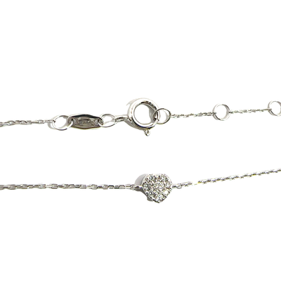 Estate DJULA Magic Touch 18k White Gold Diamond Heart Bracelet