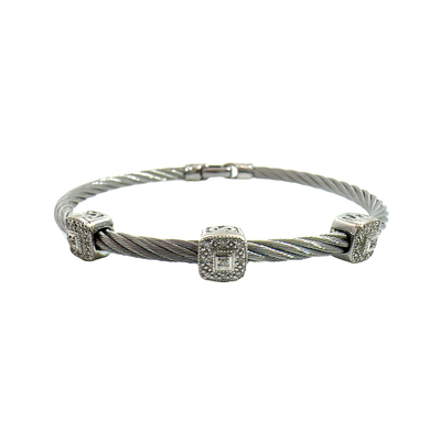 Estate Charriol Three Station Diamond Cable Bracelet