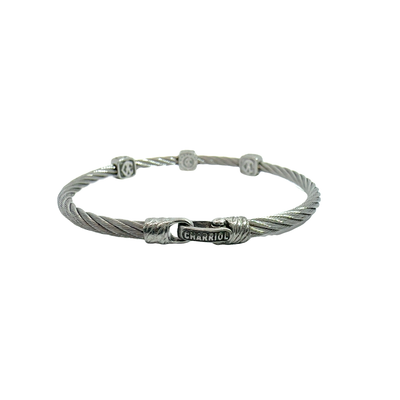 Estate Charriol Three Station Diamond Cable Bracelet