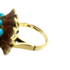 Estate 18k Yellow Gold Turquoise Cluster Ring