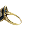 Vintage 18k Yellow Gold Sapphire and Diamond Shield Ring