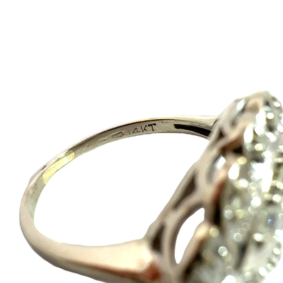 Vintage 14k White Gold Diamond Ring