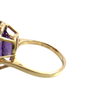 Estate 14k Yellow Gold Amethyst and Diamond Ring