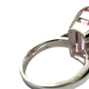 Vintage 14k White Gold Lab Created Pink Sapphire Ring