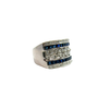 Estate Le Vian Encore 18k White Gold Princess Cut Sapphire and Diamond Ring