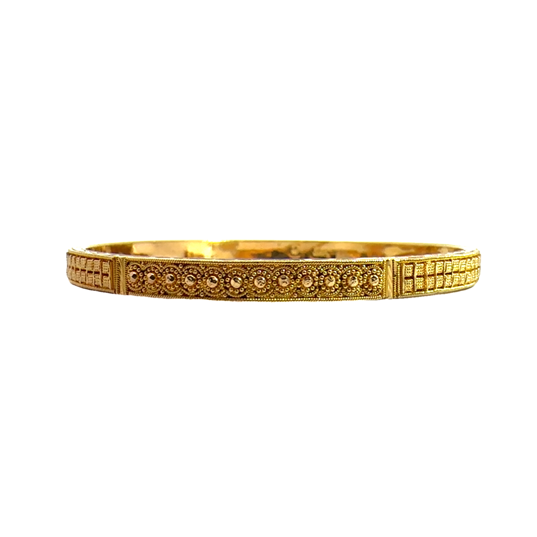 Estate 22k Yellow Gold Patterned Bangle Bracelet