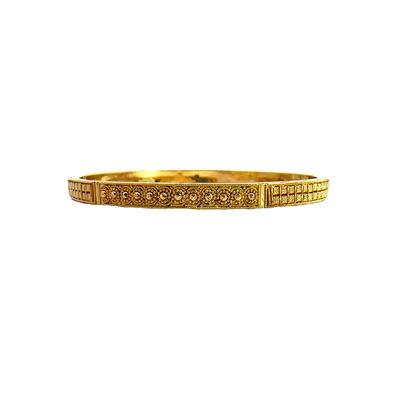 Estate 22k Yellow Gold Patterned Bangle Bracelet