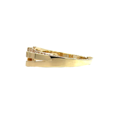 Estate 14k Yellow Gold Floral Patterned Hinge Bracelet