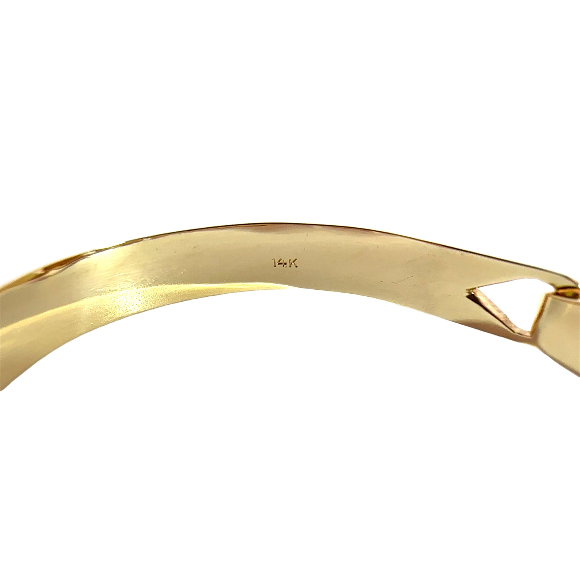 Vintage Engraved 14k Yellow Gold Bangle Bracelet