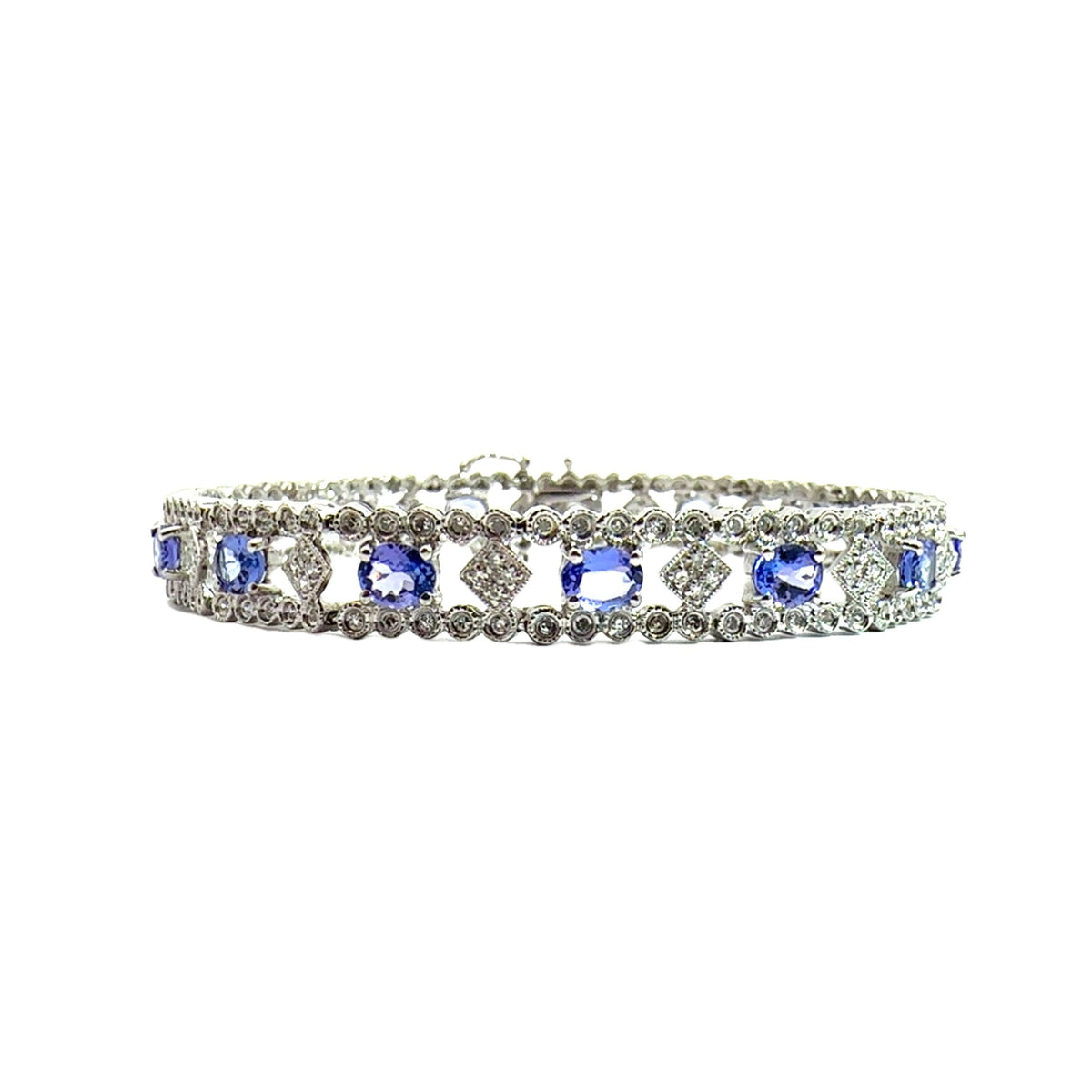 Estate 14k White Gold Tanzanite and Diamond Bracelet