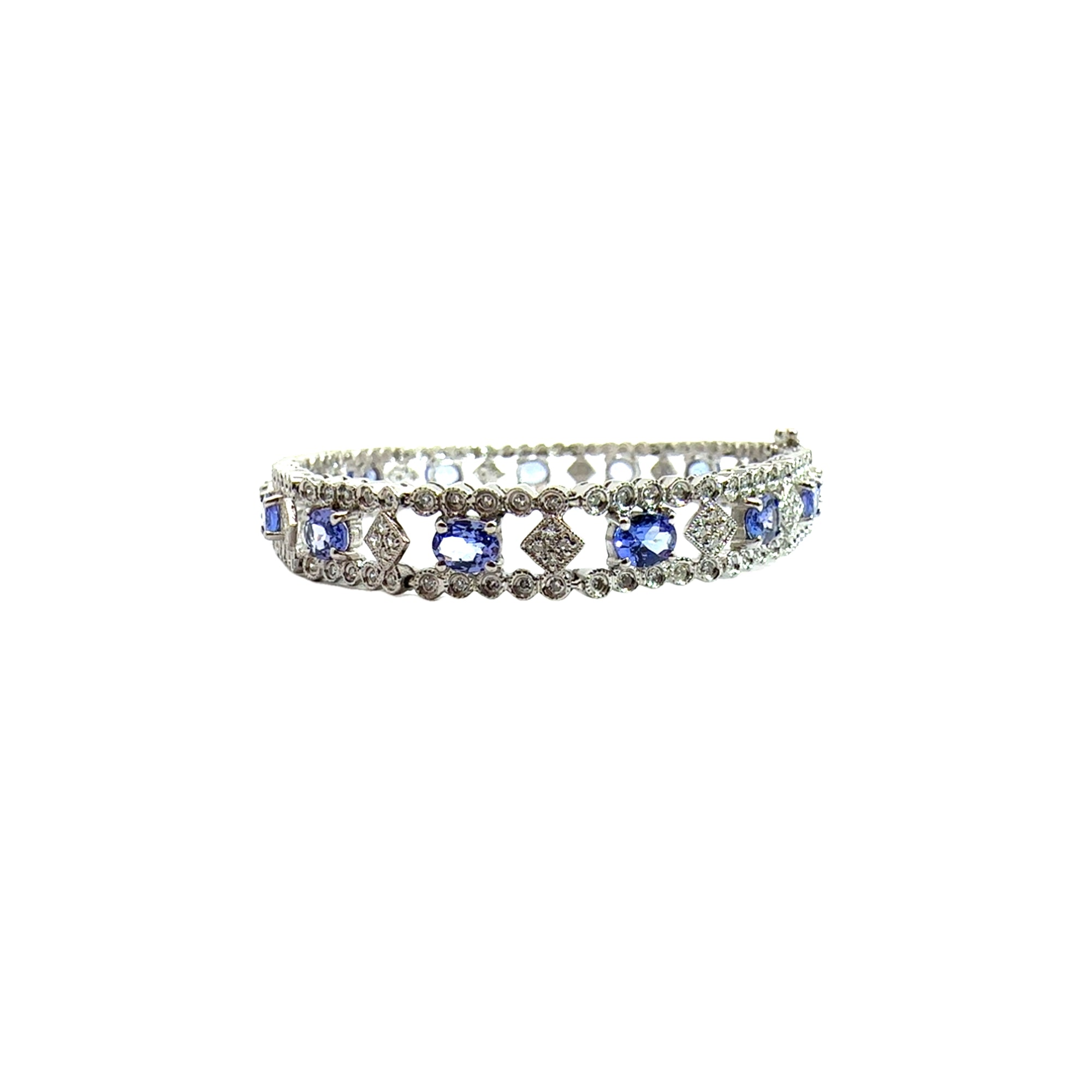 Estate 14k White Gold Tanzanite and Diamond Bracelet