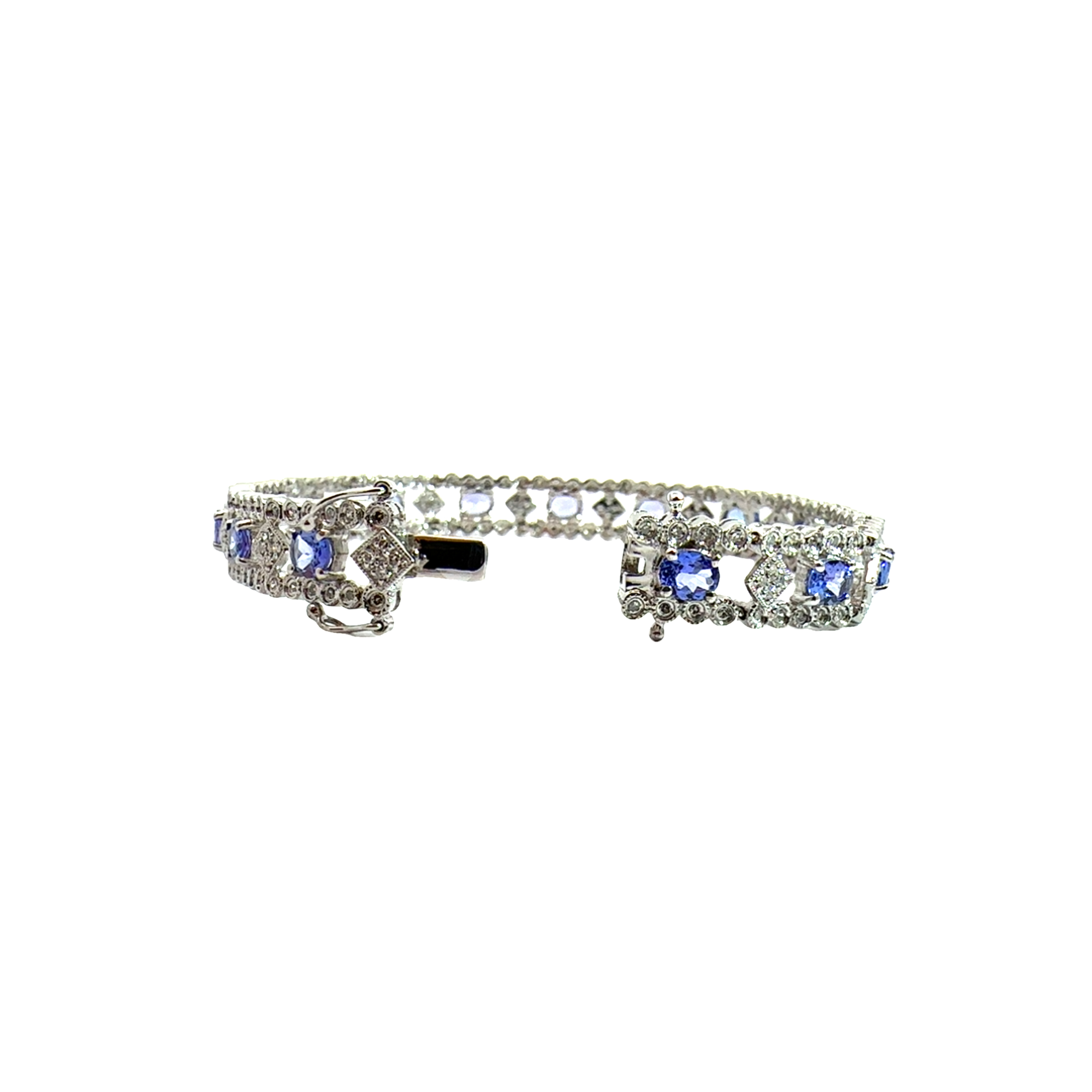 Estate 14k White Gold Tanzanite and Diamond Bracelet