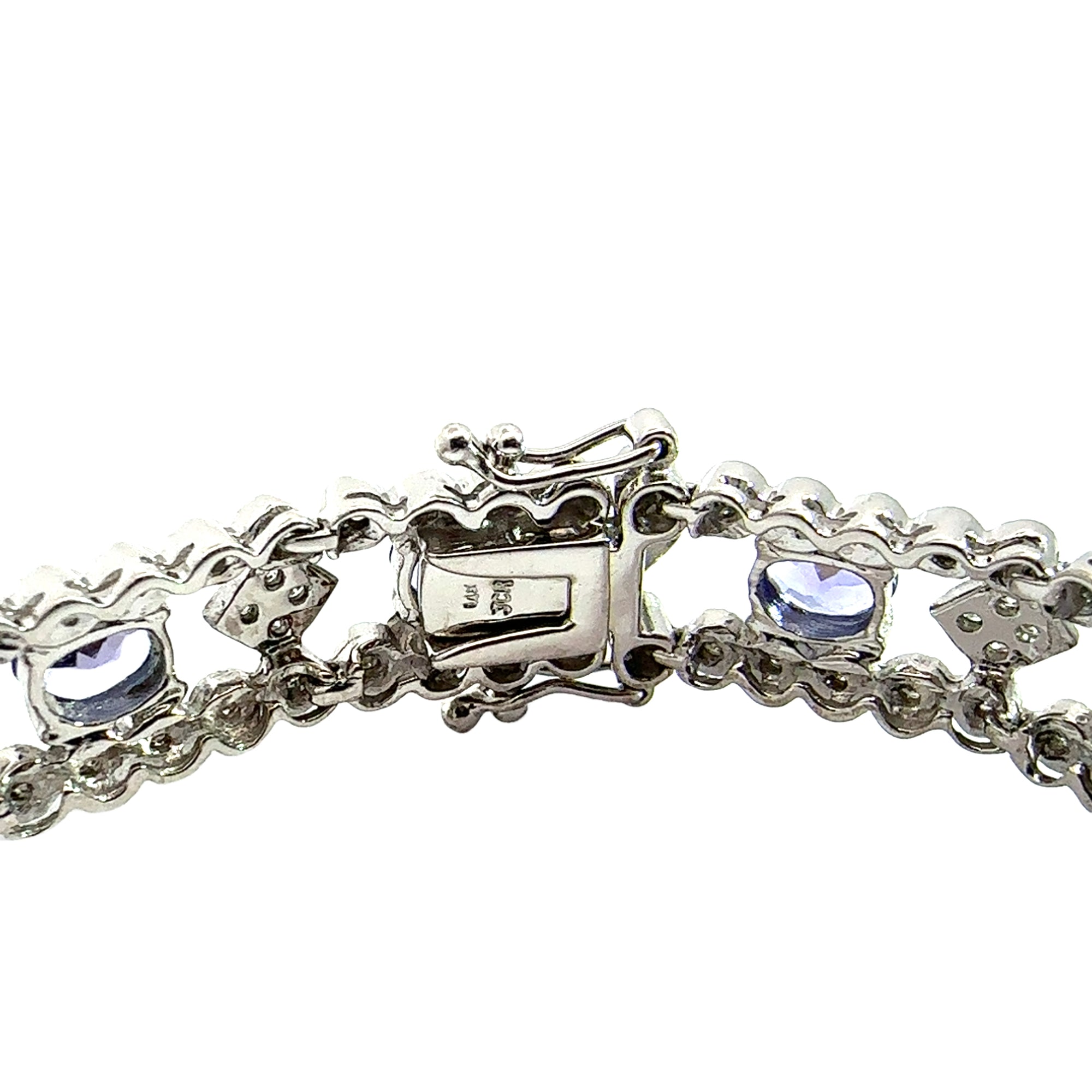 Estate 14k White Gold Tanzanite and Diamond Bracelet