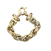 Estate Multi-Tone 14k Yellow Gold Textured Chain Link Bracelet