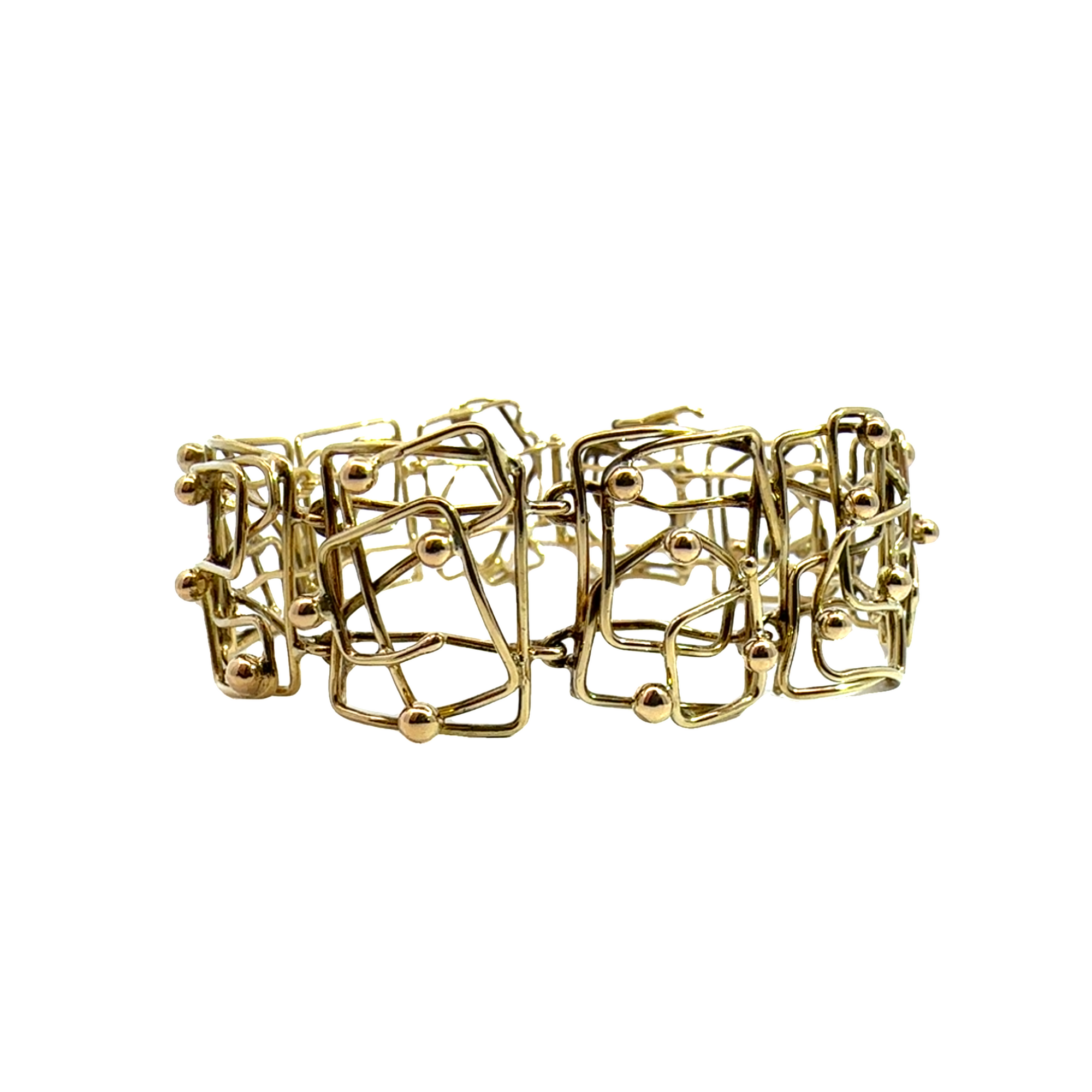 Estate Geometric 18k Yellow Gold Bracelet