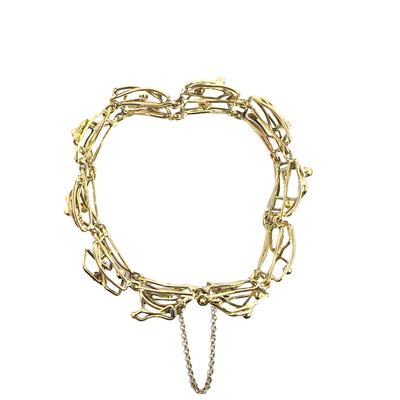 Estate Geometric 18k Yellow Gold Bracelet