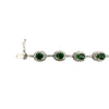 Estate 18k White Gold Tsavorite Garnet and Diamond Bracelet