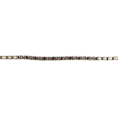 Estate 18k White Gold Ruby and Diamond Tennis Bracelet