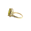 Estate Effy 14k Yellow Gold Yellow Quartz and Diamond Halo Ring