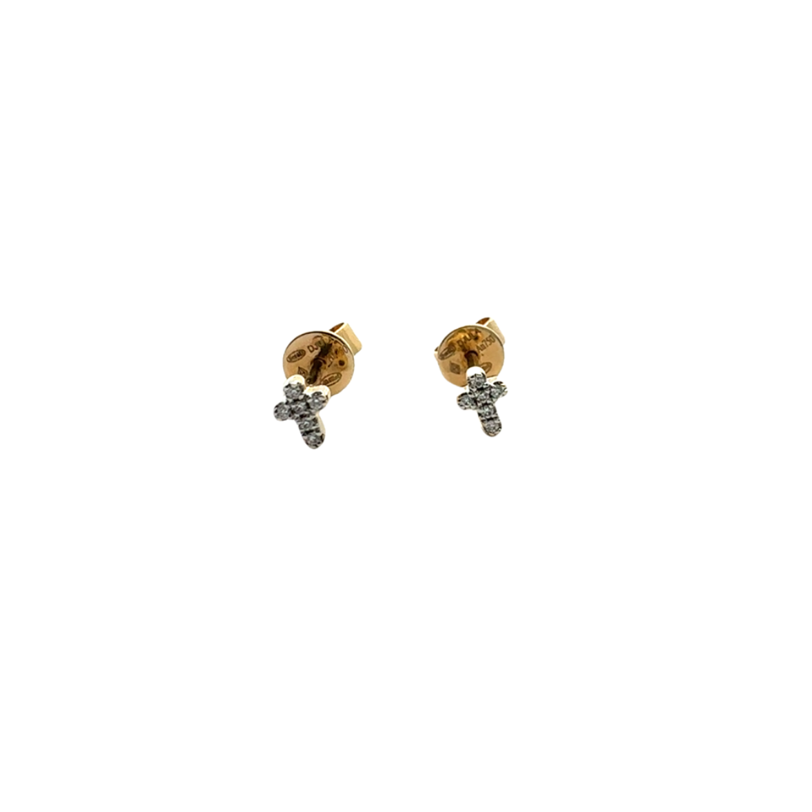 Estate DJULA Diamond Cross Stud Earrings