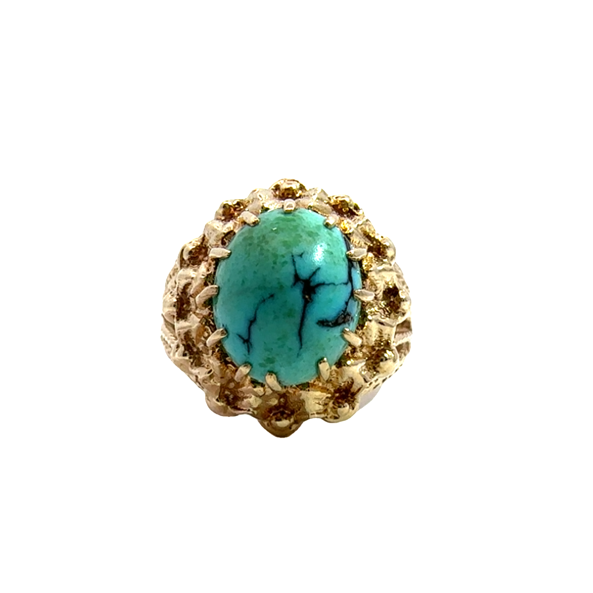 Estate 14k Yellow Gold Turquoise Ring