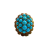 Estate 18k Yellow Gold Turquoise Cluster Ring