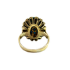 Estate 18k Yellow Gold Turquoise Cluster Ring