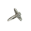 Vintage 14k White Gold Diamond Shield Ring