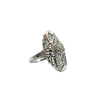 Vintage 14k White Gold Diamond Shield Ring