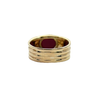 Estate 14k Yellow Gold Lab Created Pink Star Ruby Ring