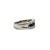 Estate 14k White Gold Sapphire and Diamond Band