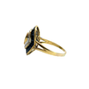 Vintage 18k Yellow Gold Sapphire and Diamond Shield Ring