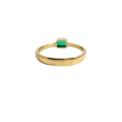 Estate 18k Yellow Gold Emerald Ring