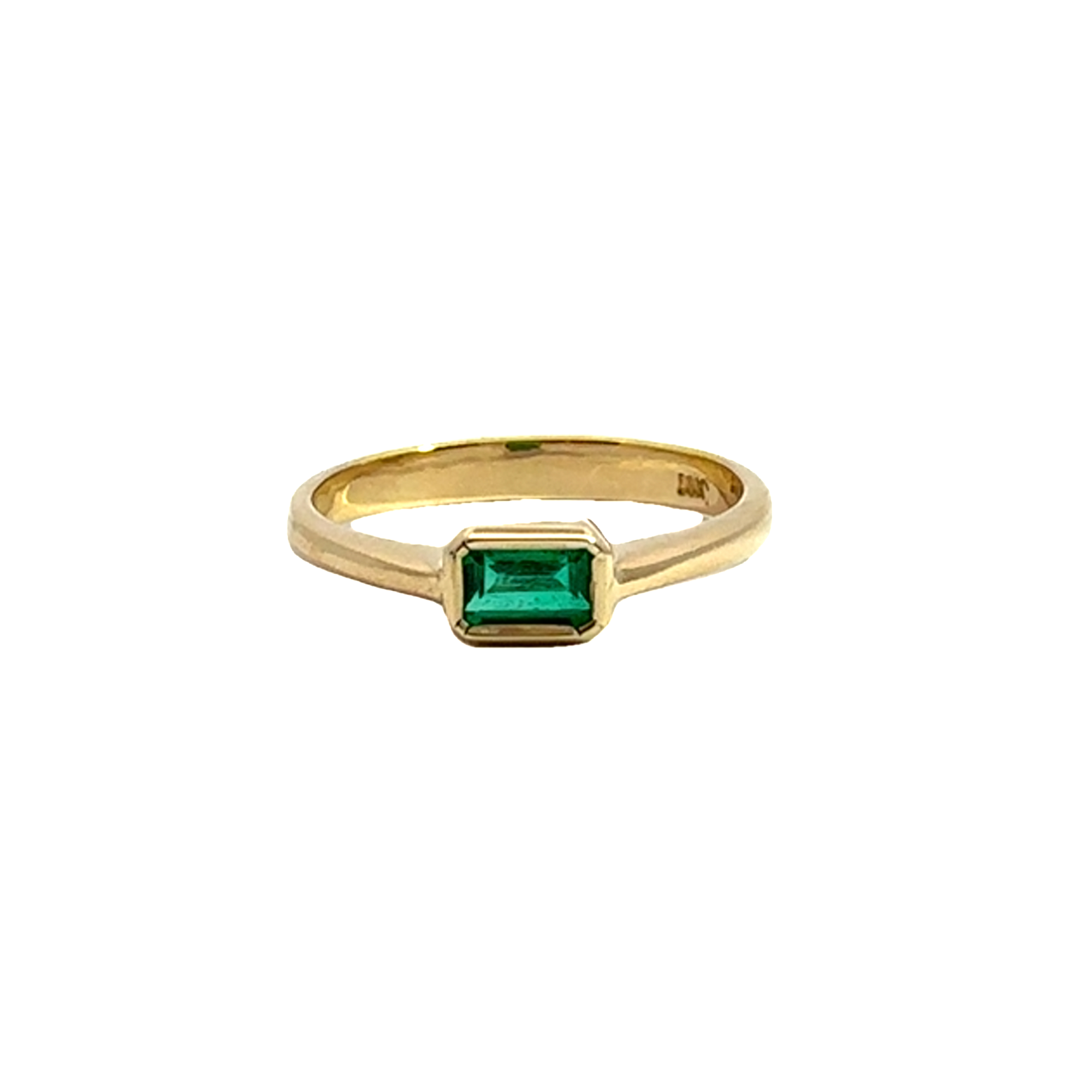 Estate 18k Yellow Gold Emerald Ring