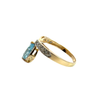 Estate 14k Yellow Gold Topaz and Diamond Ring