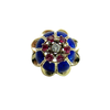 Vintage Blue Enamel Ruby and Diamond Ring