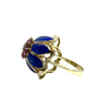 Vintage Blue Enamel Ruby and Diamond Ring