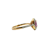 Estate 18k Yellow Gold Pink Sapphire and Diamond Halo Ring