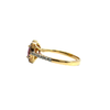 Estate 18k Yellow Gold Pink Sapphire and Diamond Halo Ring