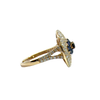 Estate 14k Yellow Gold Diamond and Sapphire Evil Eye Ring