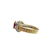 Vintage 14k Yellow Gold Ruby and Diamond Ring