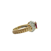 Vintage 14k Yellow Gold Ruby and Diamond Ring