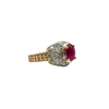 Vintage 14k Yellow Gold Ruby and Diamond Ring